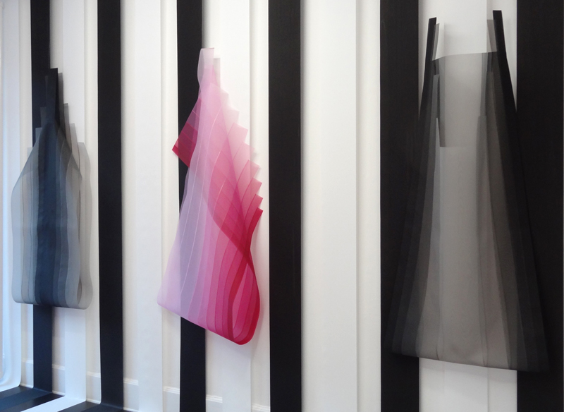 Ingrid K�seler 'Performed Lines' 2015 Chromatic Black #1', 'Chromatic Pink #1', 'Chromatic Black #2', 2015