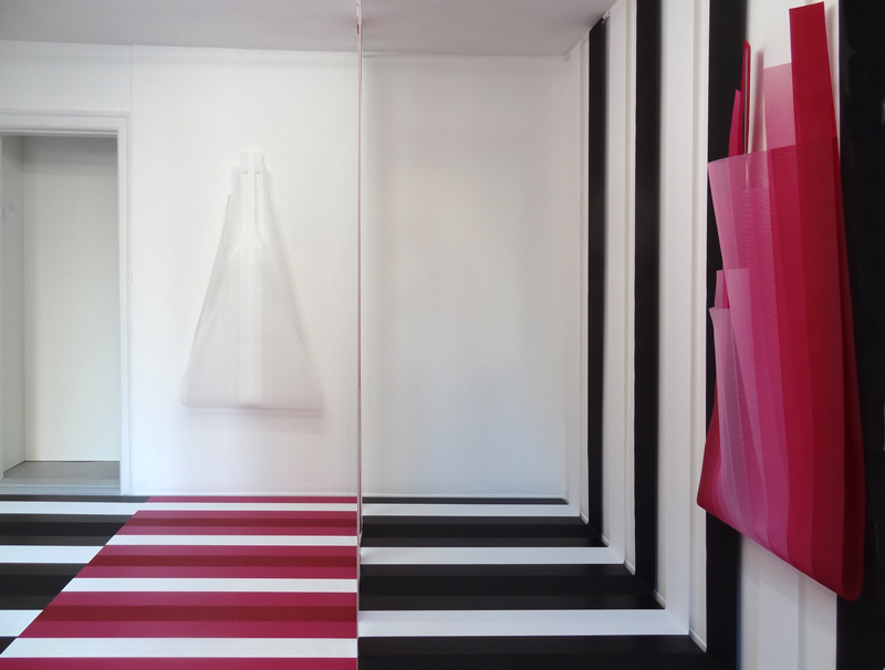 Ingrid Kæseler 'Performed Lines' 2015 'Chromatic White #1', 'Chromatic Pink #2'